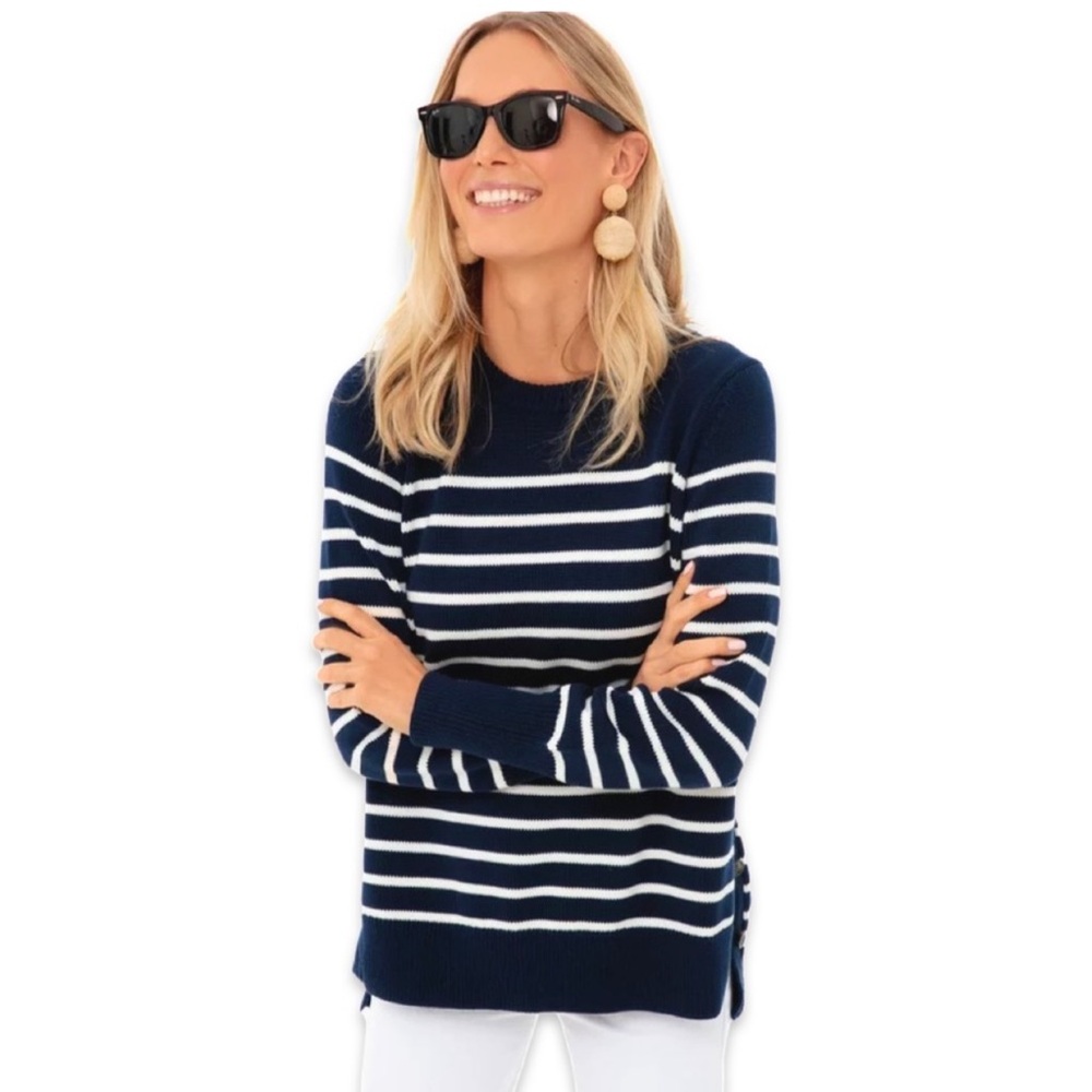 Tuckernuck Navy Stripe Bar Harbor Sweater XL
